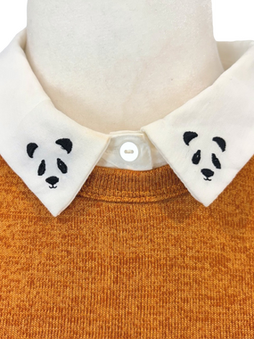 Twik burnt orange fooler top w/ panda